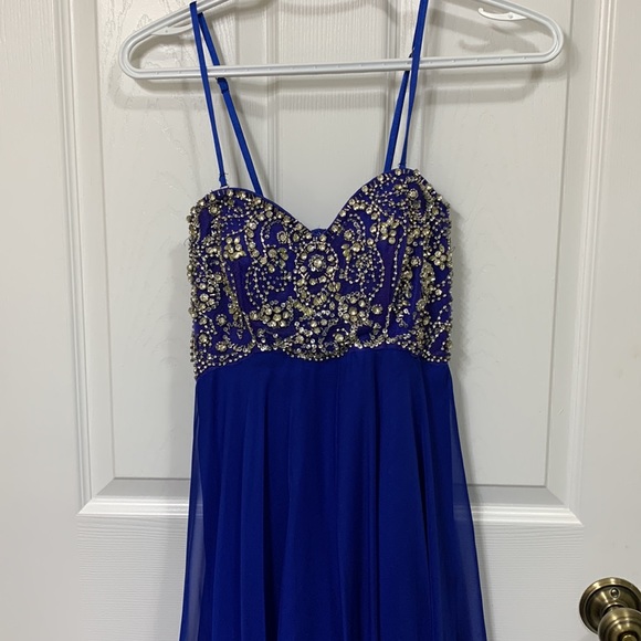 Strapless Royal Blue Prom Dress - Size Small - Picture 2 of 4